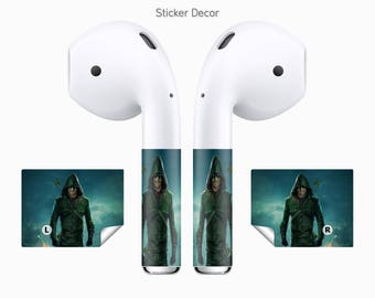 AirPods Stickers Green Arrow, DC, Comics, 2-Sets, Wraps, Skin, Cover, Decal