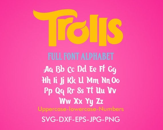 trolls font svg trolls svg trolls alphabet svg silhouette