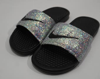 nike slides glitter