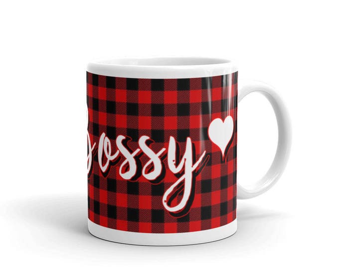 I'm Bossy Mug, I'm Bossy Cup, I'm Bossy Plaid Mug, I'm Bossy Quote, Quotes For Her, She's Bossy Mug, Gift Ideas