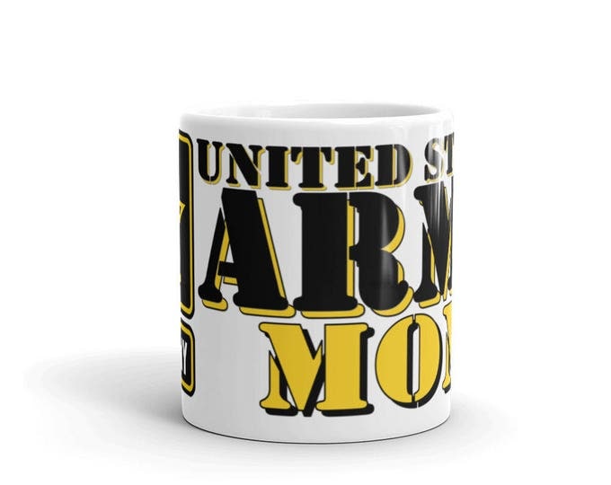 Army Mom Mug, Military Mom Mug, Proud Army Mom, Unique, Cool, Military, Design, Gift Ideas, America, Patriotic, Support Our Troops