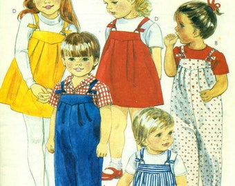 McCall's 2598 Toddlers' Overalls, Short-all, Jumper or Sundress SIZE CHOICE  ©1986