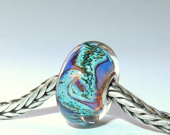 Luccicare Lampwork Bead - Nebula IV - Lined with Sterling Silver