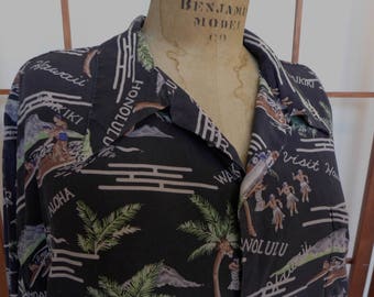 Vintage Men's Silk Avanti Hawaiian Shirt XXL