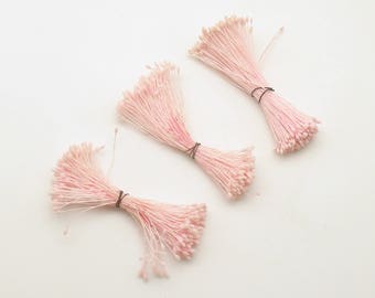 Vintage Stamens Pink Flower Pips