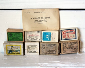 Vintage Fish Hook Boxes