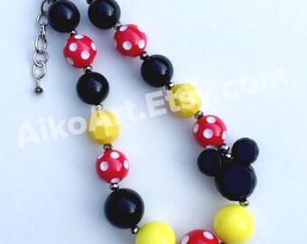 SPECIAL: Made to match Minnie Mouse Dress by JK Heirloom Chunky Necklace for girls