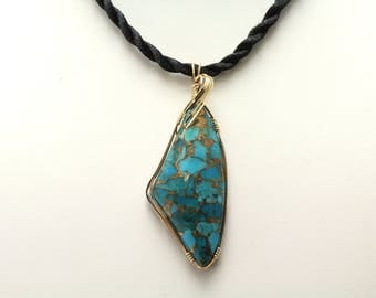 Mojave Turquoise Pendant.Listing 534837550
