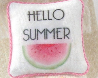 1:12 Pillow - Watermelon - Handmade Scale Miniature Dollhouse - Summer **Free Shipping**