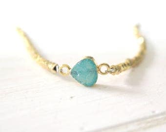 Druzy Bracelet, Gold Druzy Bracelet, Green Druzy, Stone Bracelet, Boho Bracelet, Gemstone Bracelet, Mineral Bracelet, Druzy Jewelry, Green