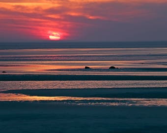 Sunset Photography, Cape Cod Photography Beach scape, Nature, Coastal, Sky, Landscape, Wall Art, Home Decor, Skaket Beach, Orleans MA