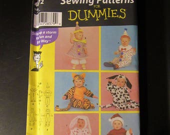 Simplicity Costumes for Kids Pattern 4872 Bunny,Clown, Tiger, Dalmation & Santa Factory Size A Folded/Uncut