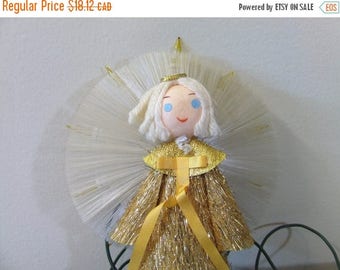 50% OFF Angel Tree Topper - Light Up Christmas Plug In Gold Japan Xmas Retro Kitsch Holiday Golden Cute Adorable Angel