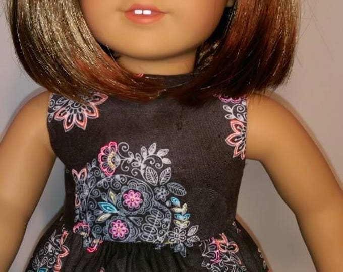 Fall harvest print sleeveless doll dress fits 18 inch dolls