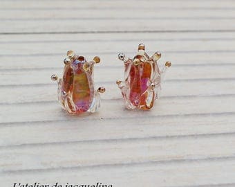 Duos de perles uniquement sur commande en verre filé à la flamme / handmade 2 lampwork only to order !