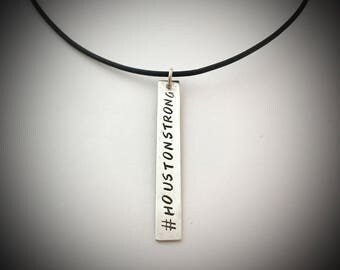 Houston Strong Necklace, Charm Necklace, Momento, Texas Strong Necklace, Support Texas