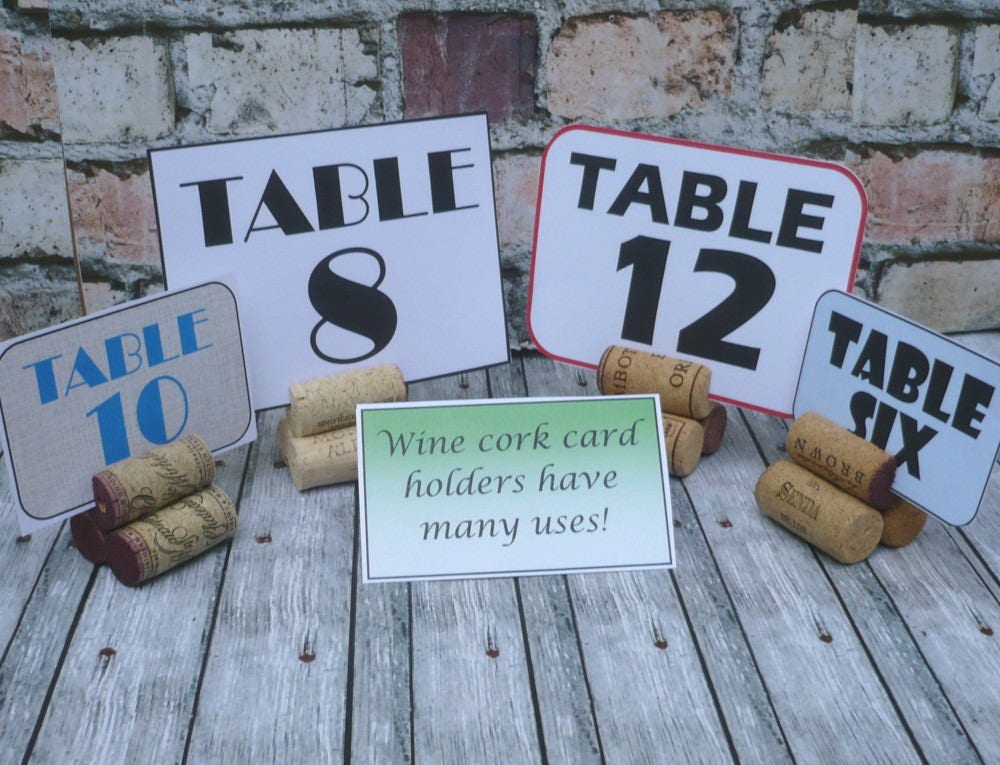 Wine Cork Table Number Card Holders Set of 5