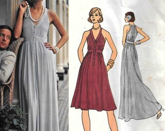 Vintage 1970s Vogue 2884 Jean Muir Vogue Couturier Design Evening Dress Sewing Pattern Size 10 Bust 32