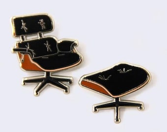 Eames Lounge Chair and Ottoman Enamel Pins
