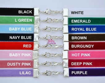 PLAIN VELVET CHOKER - Choose Your Classic 10mm 3/8" Ribbon Colour (Berisfords Quality - Handmade To Size)