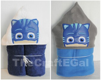 Towel OR Blanket - Blue Cat Bedtime Hero - Hooded Towel - Hooded Blanket - Drive-in - Bath Towel - Beach Towel