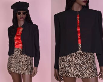 70s Black Semi Sheer Blouse/ Small/ 1970s