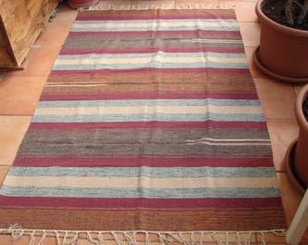 Kilim scatter or area rug, 180 cms. x 120 cms or approx. 6' x 4ft. made in India,100% cotton,vintage un-used