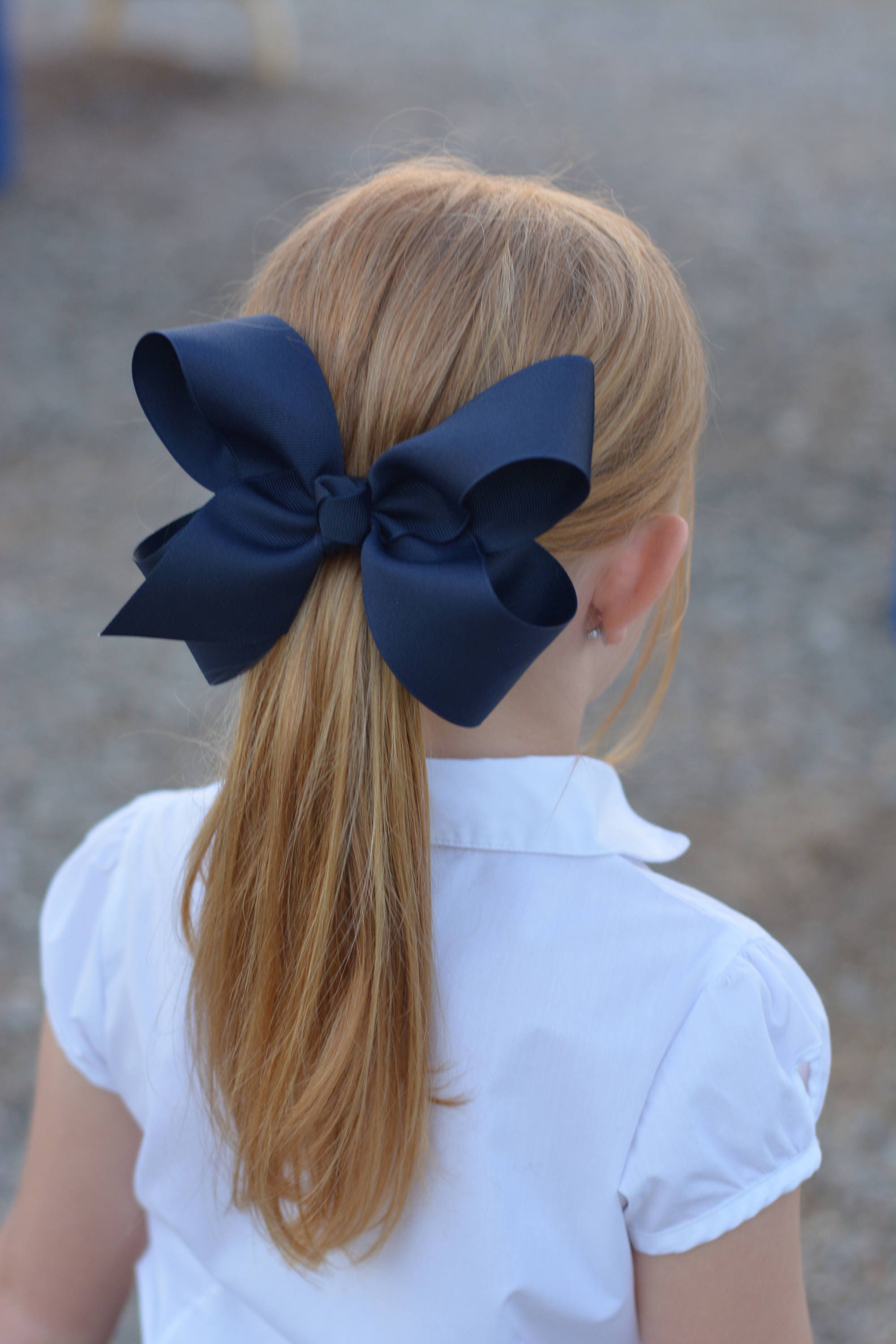 Navy Extra Large Hair Bow Uniform Hair Bow School Uniform