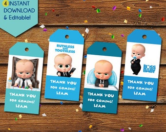 Boss Baby Thank You Tags Boss Baby Favor Tags Boss Baby Gift