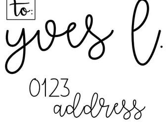 Handlettered Invitation Address