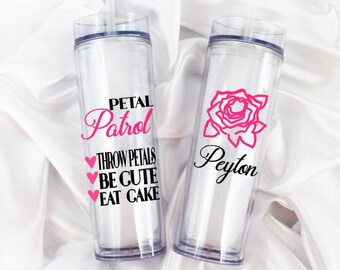 flower girl gift - Petal patrol - flower girl gift ideas - flower girl cup - flower girl gift ideas - 16oz skinny tumblers