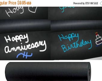 On Sale 30 Feet Black Kraft Chalkboard Wrapping Paper Roll, Eco Friendly Gift Packaging, Paper Table Runner Anniversary Gift Wrap, Gift Pack