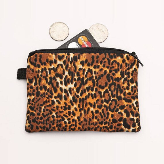 Leopard Coin Purse Zipper Coin Bag Zippered Phone Pouch