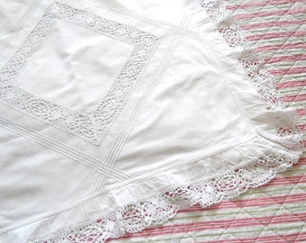 antique french pillow case white french pillow sham vintage pillow case vintage bedding lace pillow cover