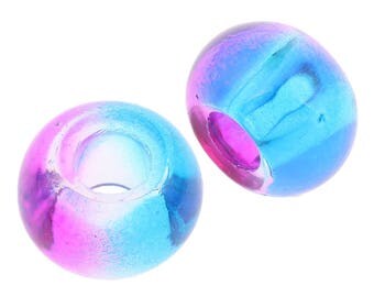 2 European Lampwork lampwork glass beads large hole