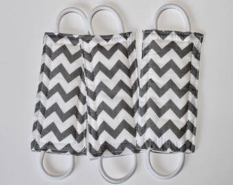 Grey Chevron (3 PACK) Door Silencer, Door Jammer, Nursery Door Silencer, Door cushion, Door latch cover, baby shower gift, LATCHY CATCHY