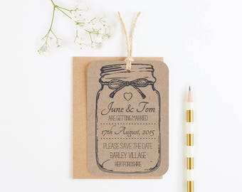save-the-date mason jar - kraft rustic