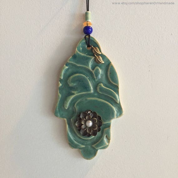 Ceramic Hamsa Hand Ceramic Hamsa Wall Decor Hamsa Wall