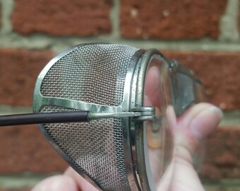 Vintage Antique Bausch and Lomb Safety Goggles // Folding Mesh Glasses // Steampunk Eyewear