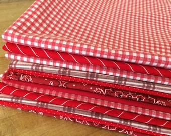 Red and White Cloth Dinner Napkin Set of 12, 17 inch, by CHOW with ME