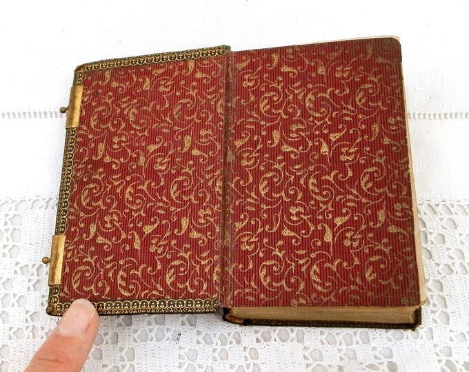 Antique French Religious Book Leather Cover Decorated with Gold Gilt Pattern Printed in 1885 "Paroissien Romain", Liturgy from France Antique French Religious Book Leather Cover Decorated with Gold Gilt Pattern Printed in 1885 "Paroissien Romain", Liturgy from France