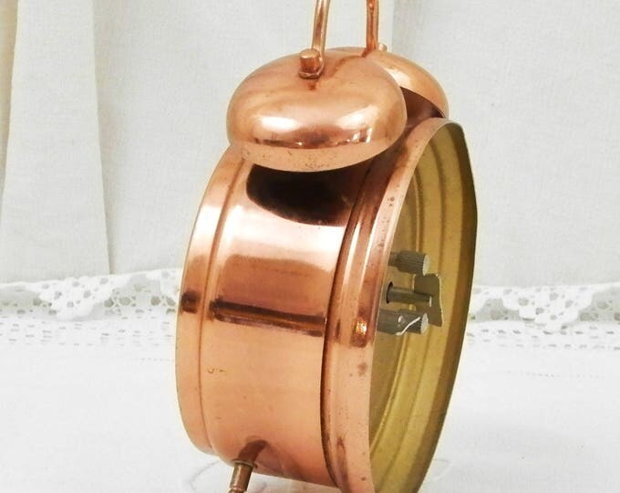 Working Vintage Two Bell Copper Mid Century Kiple Mechanical Alarm Clock, 1960s Retro Wind-up Bedroom Clock, Ticking Clock, Home Interior