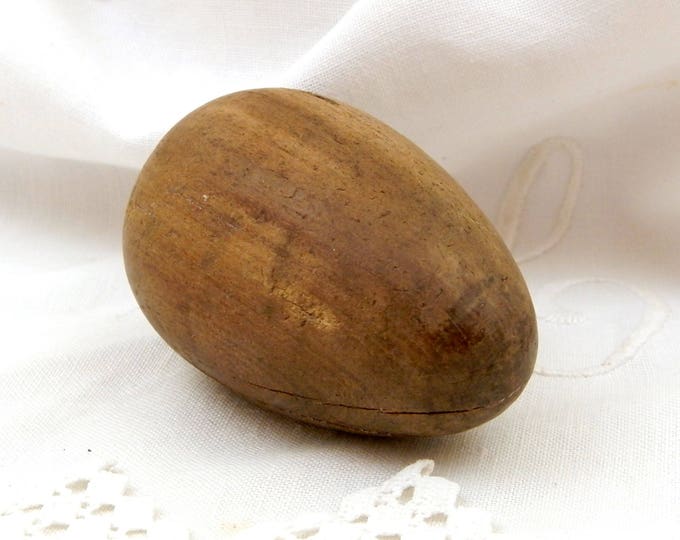 Antique Wooden Treen Darnning Egg From France, French Egg Shaped Mending Tool Made of Solid Wood. Vintage Craft Tools and Supplies, Home