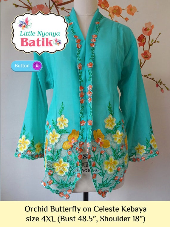 Size 4XL: Plus Size Peranakan Kebaya Basic Quality. motif