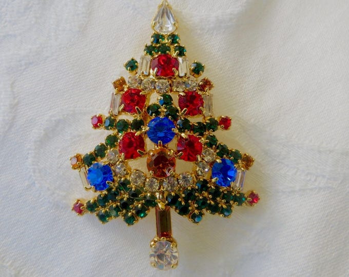 Christmas Tree Pin, Signed OTC, Vintage Christmas Brooch, Vintage Christmas Holiday Jewelry
