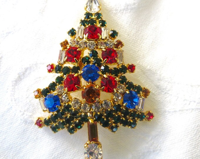 Christmas Tree Pin, Signed OTC, Vintage Christmas Brooch, Vintage Christmas Holiday Jewelry