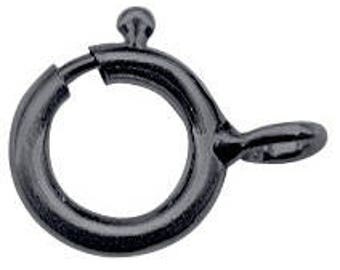 50pcs 9 mm Gun Metal Spring Ring Clasps EZX0514 Jewelry Making DIY Free Shipping In US
