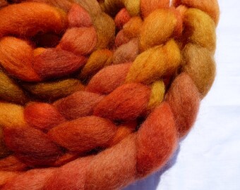 Hand Dyed Wool Roving (Top) - Exmoor Blueface, BFL & Wensleydale - 100g