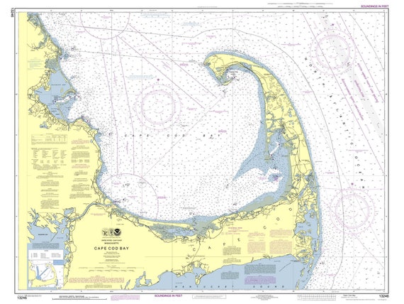 Cape Cod Bay 2013 Nautical Map Duxbury Plymouth