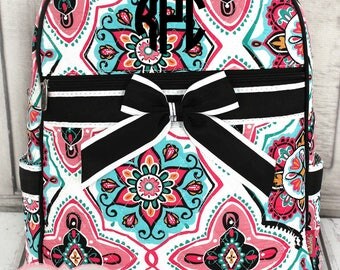 Monogrammed Backpack, Girls Backpack, Personalized backpack, Monogram Backpack, Floral Print, Back To School, Birthday Gift, Monogram Bag